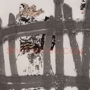 2001年 张道兴《雪》国画人物作品图片赏析