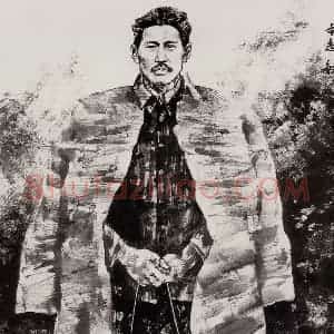 2001年 张道兴《方志敏》国画人物作品图片赏析