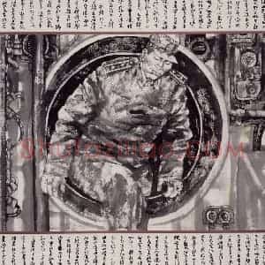 2001年 张道兴《为副政委画像》国画人物作品图片赏析