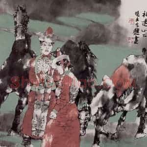 2003年 张道兴《祁连山下》国画人物作品图片赏析