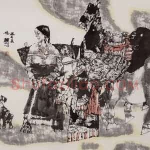 2003年 张道兴《天苍苍地茫茫》国画人物作品图片赏析