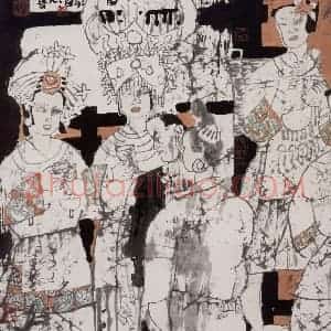 1990年 张道兴《苗家酒歌》国画人物作品图片赏析