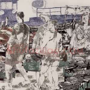 1992年 张道兴《归晚》国画人物作品图片赏析