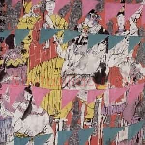 1993年 张道兴《高跷戏文图》国画人物作品图片赏析