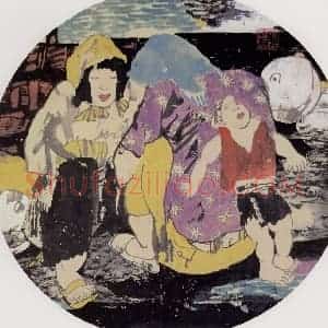 1993年 张道兴《细语》国画人物作品图片赏析