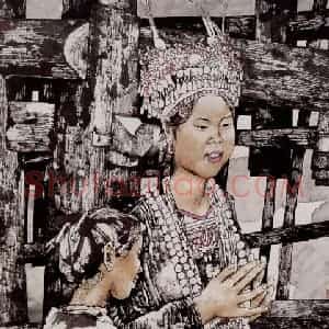 1999年 张道兴《苗家女》国画人物作品图片赏析