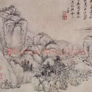 1685年 王翚《仿古山水册》国画山水写意作品图片赏析