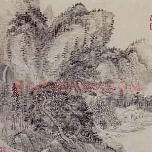 1685年 王翚《仿古山水册》国画山水写意作品图片赏析