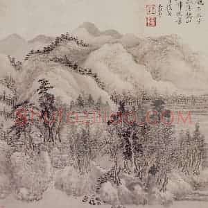 1685年 王翚《仿古山水册》国画山水写意作品图片赏析