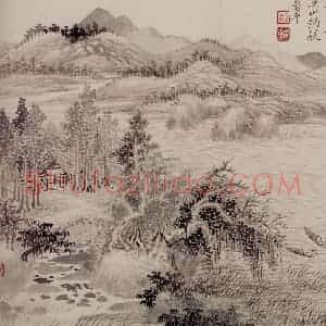 1685年 王翚《仿古山水册》国画山水写意作品图片赏析