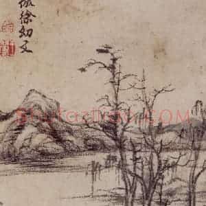 1658年 王翚《仿古山水册》国画山水写意作品图片赏析