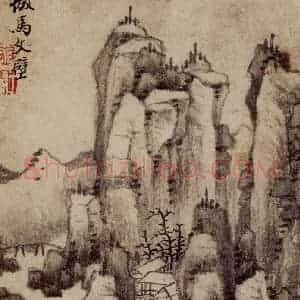 1658年 王翚《仿古山水册》国画山水写意作品图片赏析