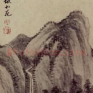 1658年 王翚《仿古山水册》国画山水写意作品图片赏析