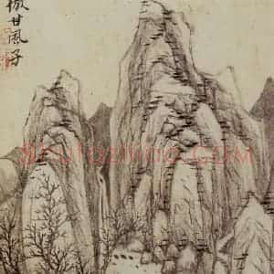 1658年 王翚《仿古山水册》国画山水写意作品图片赏析