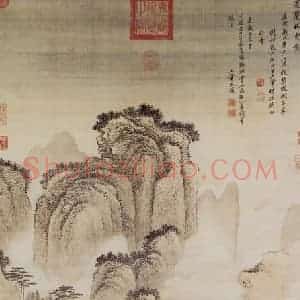 1691年 王翚《夏麓晴云图轴》国画山水写意作品图片赏析