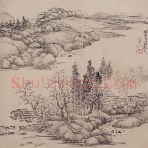1692年 王翚《仿古山水册》国画山水写意作品图片赏析