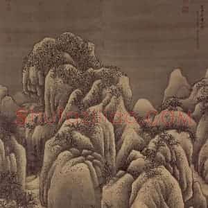 1698年 王翚《临范宽雪山图轴》国画山水写意作品图片赏析