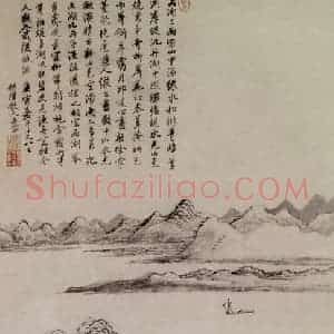 1710年 王翚《柳岸江舟图轴》国画山水写意作品图片赏析
