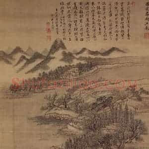 1711年 王翚《仿古四季山水屏》国画山水写意作品图片赏析
