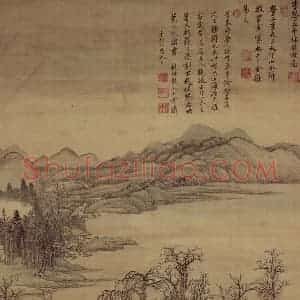 1711年 王翚《仿古四季山水屏》国画山水写意作品图片赏析