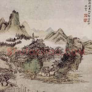 王翚《仿古山水册》国画山水写意作品图片赏析
