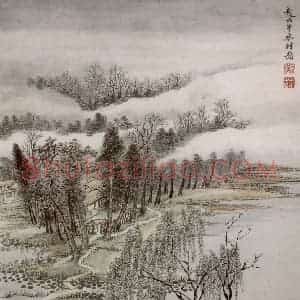 王翚《仿古山水册》国画山水写意作品图片赏析