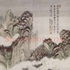 1717年 王翚《草堂碧泉图轴》国画山水写意作品图片赏析