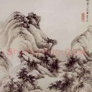 1662年 王翚《仿古山水册》国画山水写意作品图片赏析
