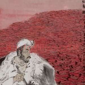 1996年 亚明《红辣椒》国画人物作品图片赏析