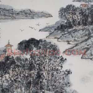 1983年 亚明《波罗的海芬兰湾》国画山水作品图片赏析