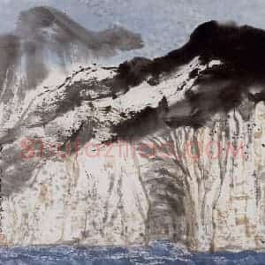 1983年 亚明《西人岛》国画山水作品图片赏析