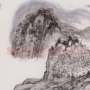 亚明《山水册十开》国画山水作品图片赏析
