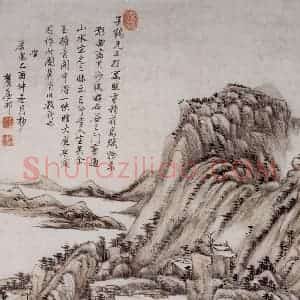 清代 王原祁《为杨晋画山水图轴》国画山水作品图片赏析
