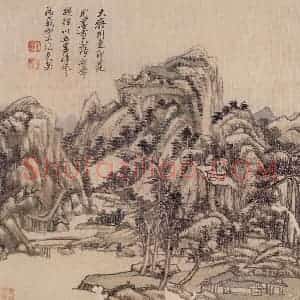 清代 王原祁《山水图册》国画山水作品图片赏析