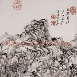清代 王原祁《山水图册》国画山水作品图片赏析