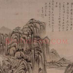 清代 王原祁《高岭平川图轴》国画山水作品图片赏析