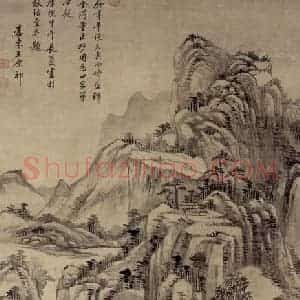 清代 王原祁《峰峦积翠图轴》国画山水作品图片赏析