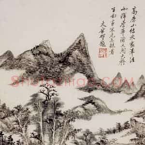 清代 王原祁《仿古上水图册》国画山水作品图片赏析