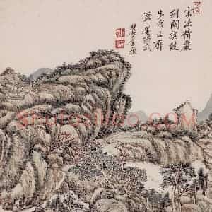 清代 王原祁《仿古上水图册》国画山水作品图片赏析