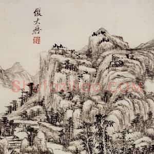 清代 王原祁《仿古上水图册》国画山水作品图片赏析