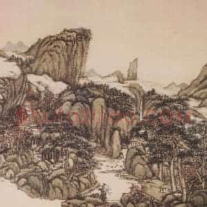 清代 王原祁《仿宋元山水图册》国画山水作品图片赏析