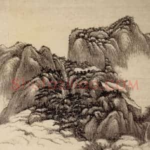 清代 王原祁《仿宋元山水图册》国画山水作品图片赏析