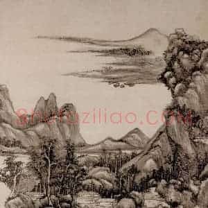 清代 王原祁《仿宋元山水图册》国画山水作品图片赏析
