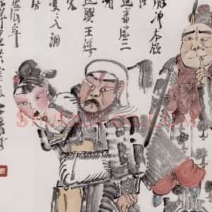 2000年 周京心《林冲本领强》国画人物作品图片赏析