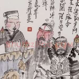 2000年 周京心《分工不同图》国画人物作品图片赏析
