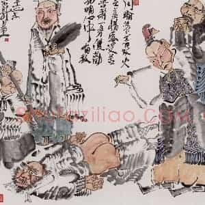 2001年 周京心《苦肉计》国画人物作品图片赏析