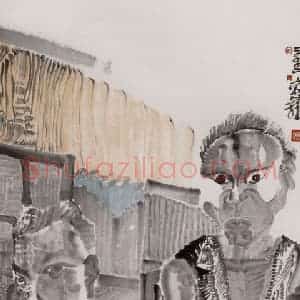 2002年 周京心《主角·配角之三》国画人物作品图片赏析