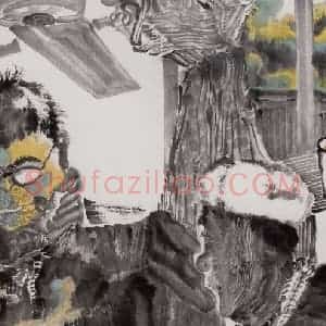 2000年 周京心《老规矩》国画人物作品图片赏析