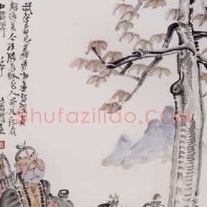 2002年 周京心《梁山三圣图》国画人物作品图片赏析
