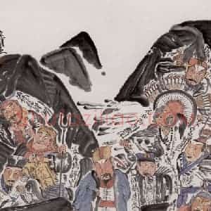 1996年 周京心《水泊梁山之一》国画人物作品图片赏析